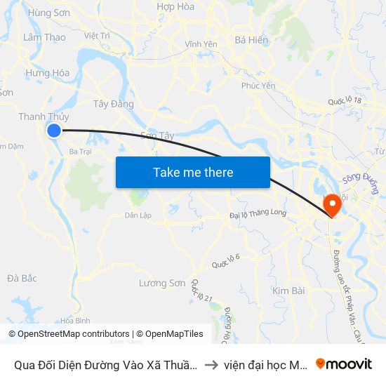 Qua Đối Diện Đường Vào Xã Thuần Mỹ 30m, Ba Vì to viện đại học Mở Hà Nội map