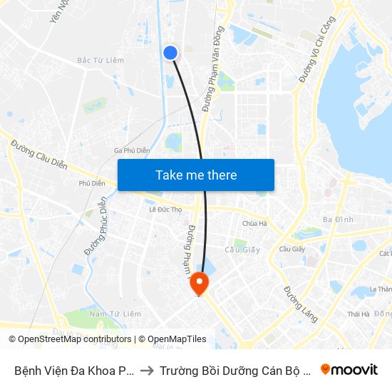 Bệnh Viện Đa Khoa Phương Đông to Trường Bồi Dưỡng Cán Bộ Giáo Dục Hà Nội map