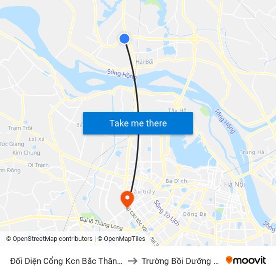 Đối Diện Cổng Kcn Bắc Thăng Long (Qua Cầu Vượt Bộ Hành ) to Trường Bồi Dưỡng Cán Bộ Giáo Dục Hà Nội map