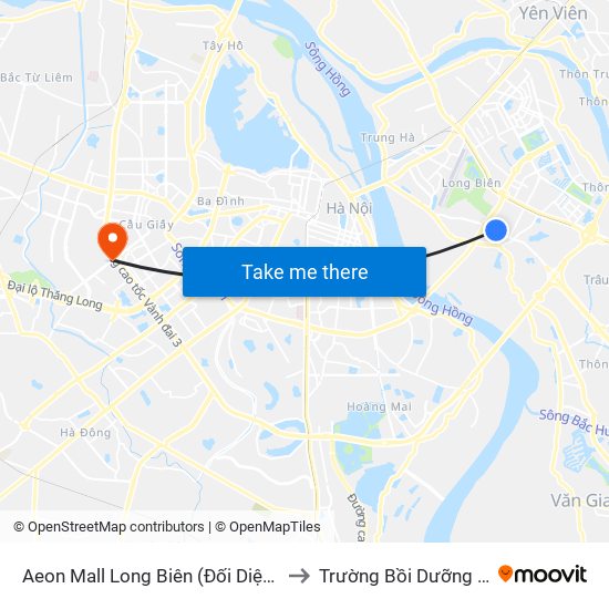 Aeon Mall Long Biên (Đối Diện Cột Điện T4a/2a-B Đường Cổ Linh) to Trường Bồi Dưỡng Cán Bộ Giáo Dục Hà Nội map