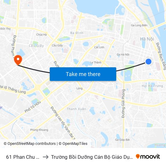 61 Phan Chu Trinh to Trường Bồi Dưỡng Cán Bộ Giáo Dục Hà Nội map