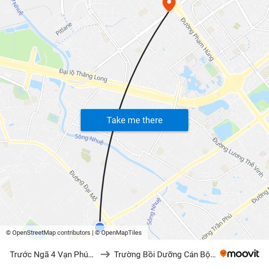 Trước Ngã 4 Vạn Phúc - Tố Hữu 50m to Trường Bồi Dưỡng Cán Bộ Giáo Dục Hà Nội map