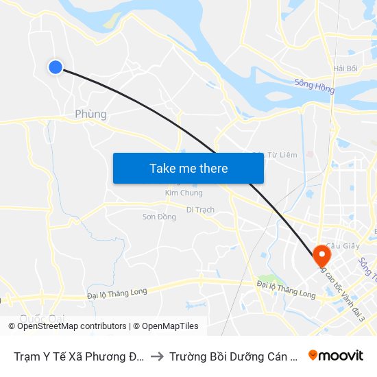 Trạm Y Tế Xã Phương Đình - Xã Địch Trung to Trường Bồi Dưỡng Cán Bộ Giáo Dục Hà Nội map