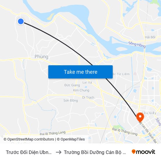 Trước Đối Diện Ubnd Xã Thọ An to Trường Bồi Dưỡng Cán Bộ Giáo Dục Hà Nội map