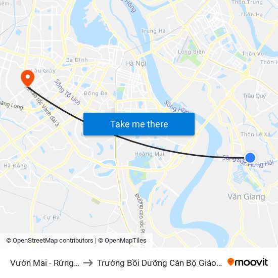 Vườn Mai - Rừng Thông to Trường Bồi Dưỡng Cán Bộ Giáo Dục Hà Nội map