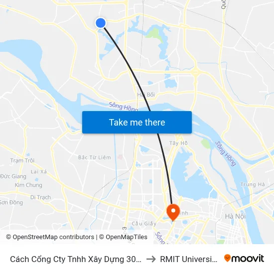 Cách Cổng Cty Tnhh Xây Dựng 305 - 30m - Ql23b to RMIT University Hanoi map