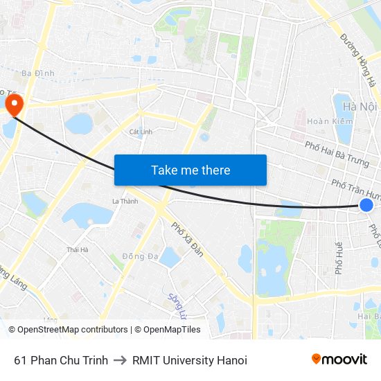 61 Phan Chu Trinh to RMIT University Hanoi map