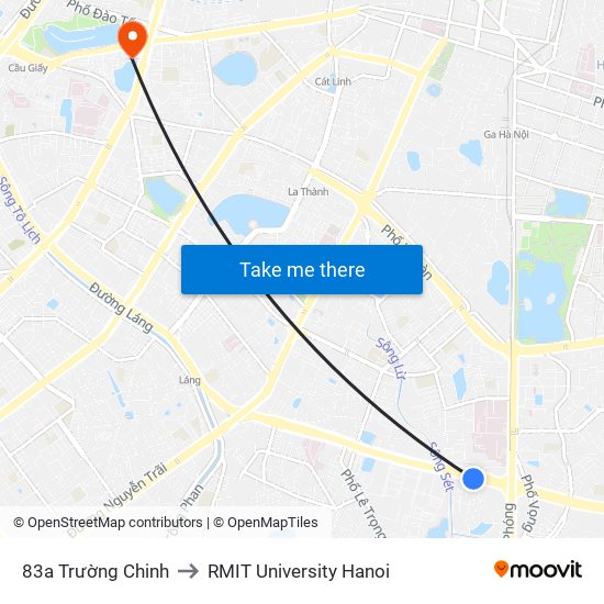 83a Trường Chinh to RMIT University Hanoi map