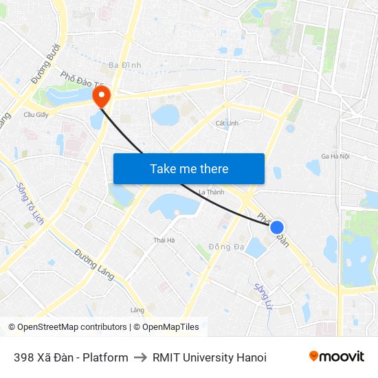 398 Xã Đàn - Platform to RMIT University Hanoi map