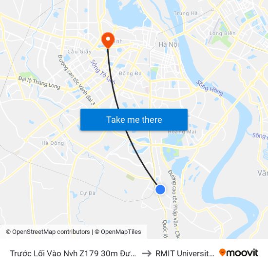 Trước Lối Vào Nvh Z179 30m Đường Quang Lai to RMIT University Hanoi map