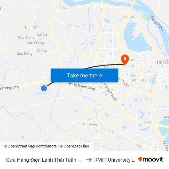 Cửa Hàng Điện Lạnh Thái Tuấn - Vân Lũng to RMIT University Hanoi map