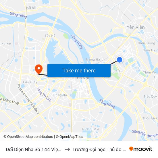 Đối Diện Nhà Số 144 Việt Hưng to Trường Đại học Thủ đô Hà Nội map