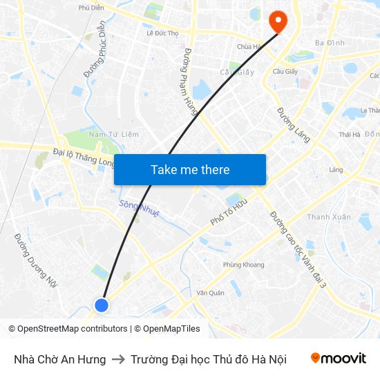 Nhà Chờ An Hưng to Trường Đại học Thủ đô Hà Nội map