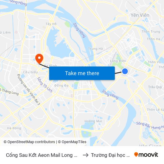 Cổng Sau Kđt Aeon Mail Long Biên - Đường Nội Bộ Kđt to Trường Đại học Thủ đô Hà Nội map