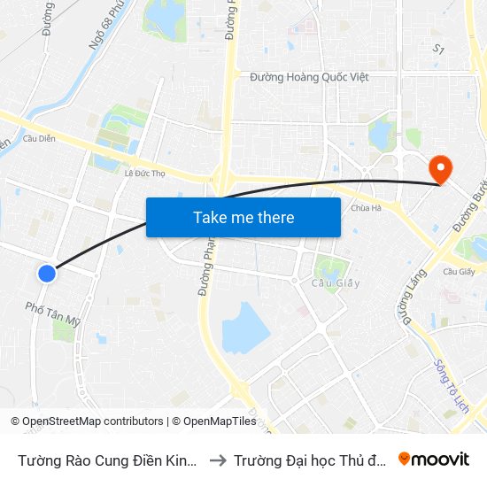 Tường Rào Cung Điền Kinh Mỹ Đình to Trường Đại học Thủ đô Hà Nội map