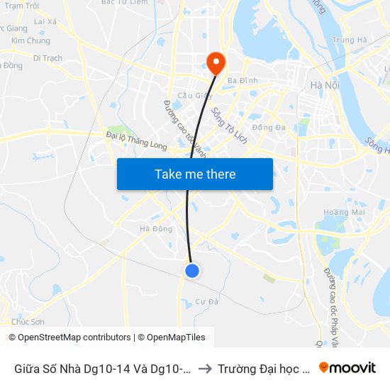 Giữa Số Nhà  Dg10-14 Và Dg10-26 - Đường Lê Xuân Điệp to Trường Đại học Thủ đô Hà Nội map