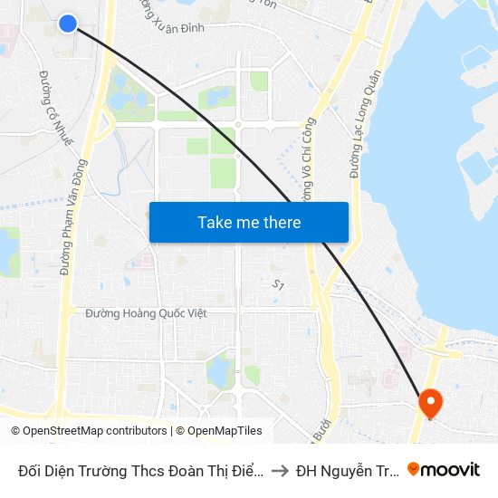 Đối Diện Trường Thcs Đoàn Thị Điểm to ĐH Nguyễn Trãi map