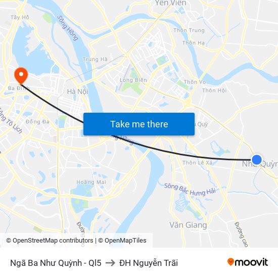 Ngã Ba Như Quỳnh - Ql5 to ĐH Nguyễn Trãi map