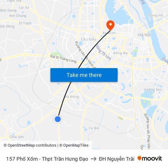 157 Phố Xốm - Thpt Trần Hưng Đạo to ĐH Nguyễn Trãi map