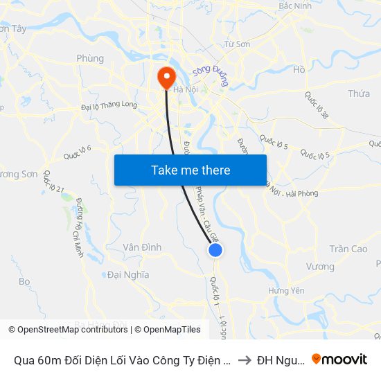 Qua 60m Đối Diện Lối Vào Công Ty Điện Lực Phú Xuyên - Quốc Lộ 1a to ĐH Nguyễn Trãi map