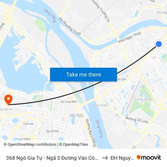 368 Ngô Gia Tự - Ngã 3 Đường Vào Công An Quận Long Biên to ĐH Nguyễn Trãi map