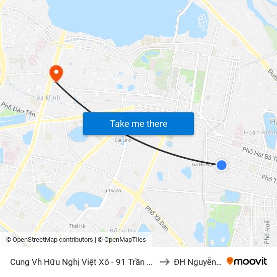 Cung Vh Hữu Nghị Việt Xô - 91 Trần Hưng Đạo to ĐH Nguyễn Trãi map