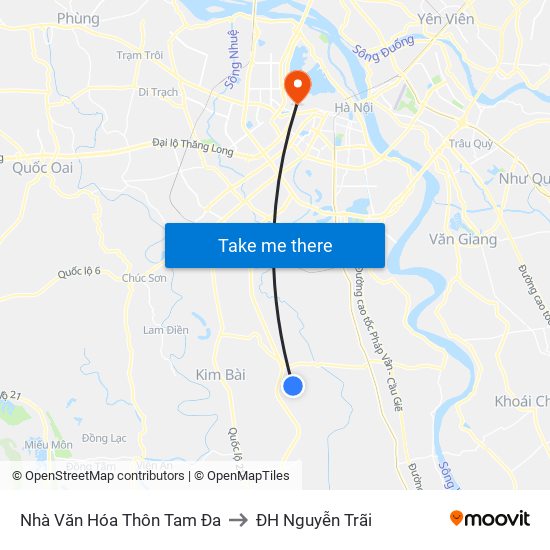 Nhà Văn Hóa Thôn Tam Đa to ĐH Nguyễn Trãi map