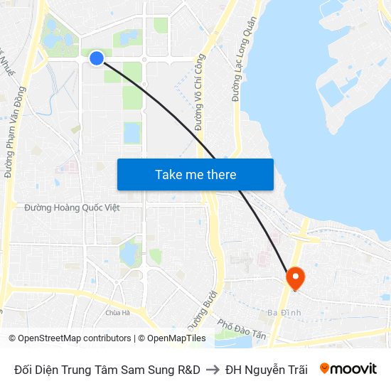 Đối Diện Trung Tâm Sam Sung R&D to ĐH Nguyễn Trãi map