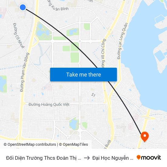 Đối Diện Trường Thcs Đoàn Thị Điểm to Đại Học Nguyễn Trãi map