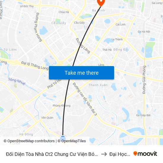 Đối Diện Tòa Nhà Ct2 Chung Cư Viện Bỏng, Gần Ngã Ba Yên Xá - Phùng Hưng (Hà Đông) to Đại Học Nguyễn Trãi map