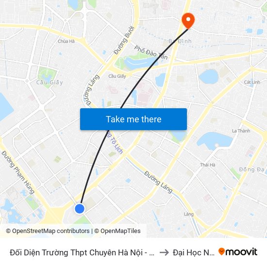 Đối Diện Trường Thpt Chuyên Hà Nội - Amsterdam (Hoàng Minh Giám) to Đại Học Nguyễn Trãi map