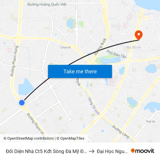 Đối Diện Nhà Ct5 Kđt Sông Đà Mỹ Đình - Phạm Hùng to Đại Học Nguyễn Trãi map