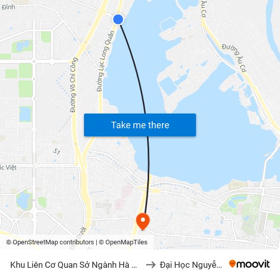 Khu Liên Cơ Quan Sở Ngành Hà Nội - E08 to Đại Học Nguyễn Trãi map