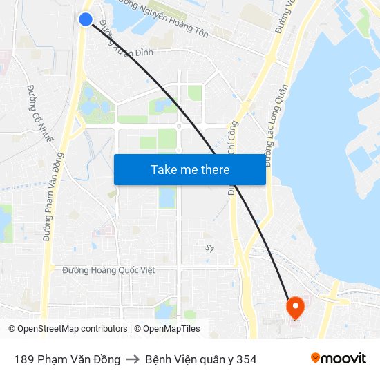 189 Phạm Văn Đồng to Bệnh Viện quân y 354 map