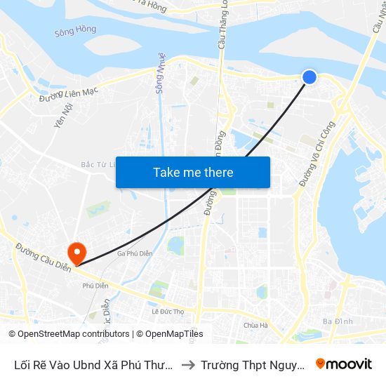 Lối Rẽ Vào Ubnd Xã Phú Thượng - An Dương Vương to Trường Thpt Nguyễn Thị Minh Khai map