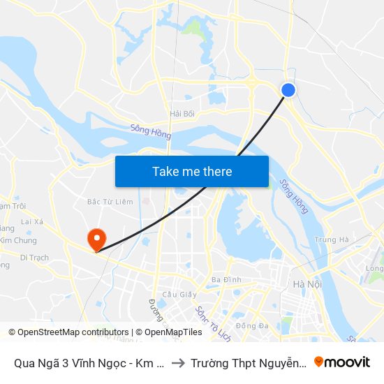 Qua Ngã 3 Vĩnh Ngọc - Km 9+335 Quốc Lộ 3 to Trường Thpt Nguyễn Thị Minh Khai map