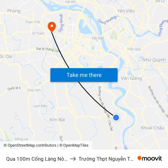 Qua 100m Cổng Làng Nỏ Bạn - Tl 427 to Trường Thpt Nguyễn Thị Minh Khai map