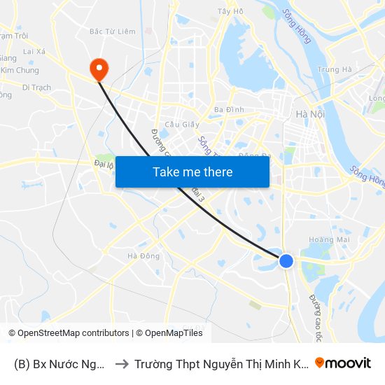 (B) Bx Nước Ngầm to Trường Thpt Nguyễn Thị Minh Khai map