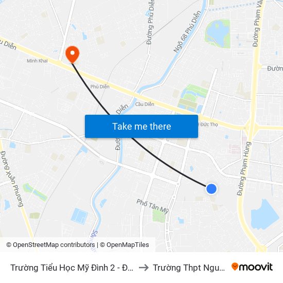 Trường Tiểu Học Mỹ Đình 2 - Đối Diện 216 Đường Mỹ Đình to Trường Thpt Nguyễn Thị Minh Khai map