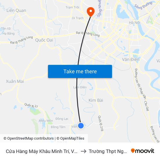 Cửa Hàng Máy Khâu Minh Trí, Viên Ngoại, Viên An - Tỉnh Lộ 429 to Trường Thpt Nguyễn Thị Minh Khai map