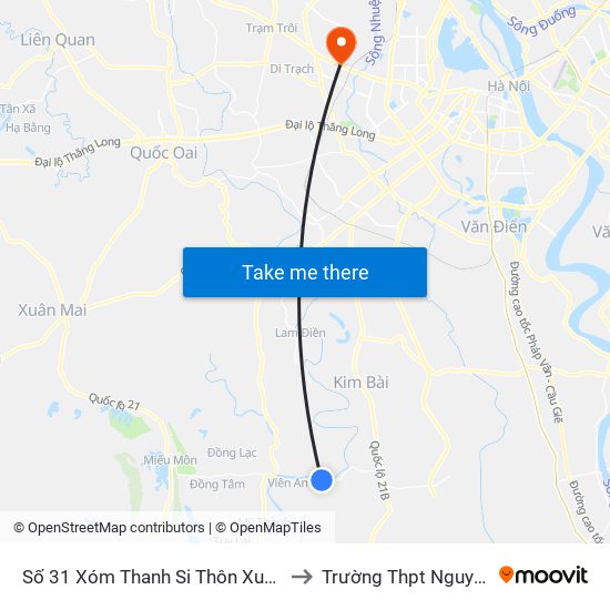 Số 31 Xóm Thanh Si Thôn Xuyên Dương - Tỉnh Lộ 429 to Trường Thpt Nguyễn Thị Minh Khai map