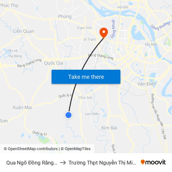 Qua Ngõ Đồng Rằng 50m to Trường Thpt Nguyễn Thị Minh Khai map