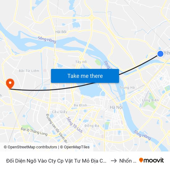 Đối Diện Ngõ Vào Cty Cp Vật Tư Mỏ Địa Chất - Quốc Lộ 3 to Nhổn City map