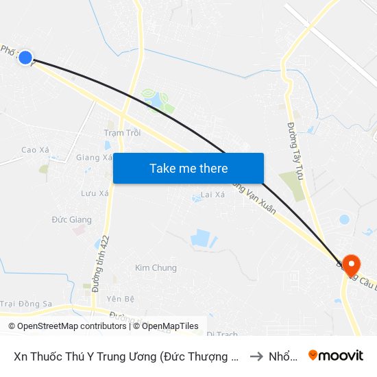 Xn Thuốc Thú Y Trung Ương (Đức Thượng Hoài Đức) - Quốc Lộ 32 to Nhổn City map