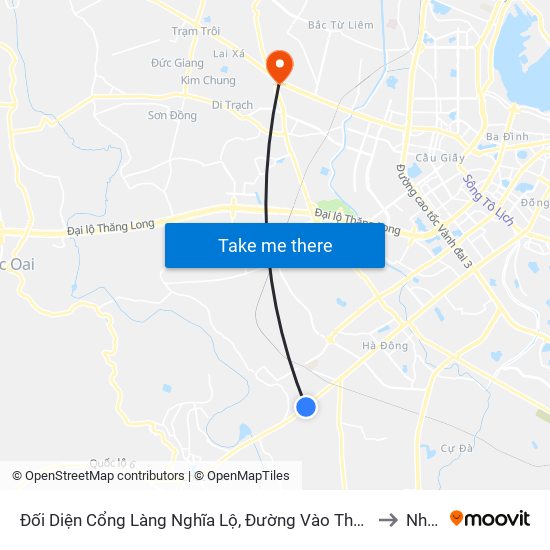 Đối Diện Cổng Làng Nghĩa Lộ, Đường Vào Thôn Thanh Lãm - Quang Trung (Hà Đông), Quốc Lộ 6 to Nhổn City map