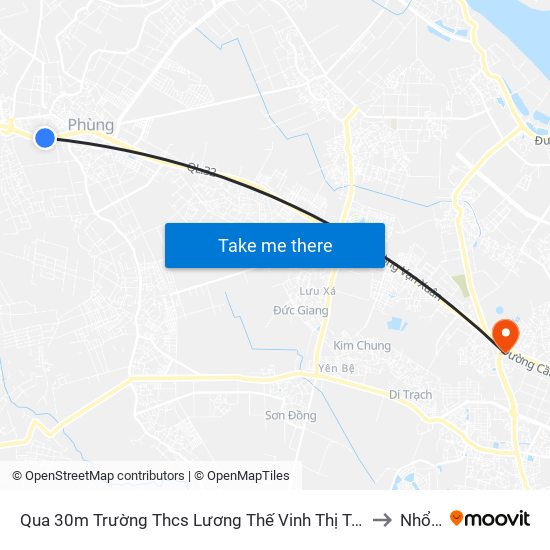 Qua 30m Trường Thcs Lương Thế Vinh Thị Trấn Phùng, Km 22+100 Quốc Lộ 32 to Nhổn City map