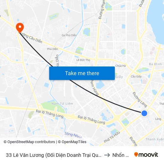 33 Lê Văn Lương (Đối Diện Doanh Trại Quân Đội) to Nhổn City map