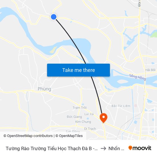 Tường Rào Trường Tiểu Học Thạch Đà B - Thạch Đà to Nhổn City map