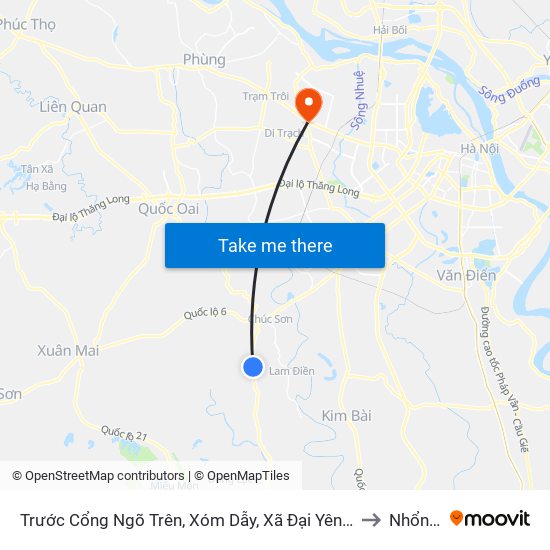 Trước Cổng Ngõ Trên, Xóm Dẫy, Xã Đại Yên 20m - Tỉnh Lộ 419 to Nhổn City map