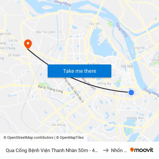 Qua Cổng Bệnh Viện Thanh Nhàn 50m - 42 Thanh Nhàn to Nhổn City map